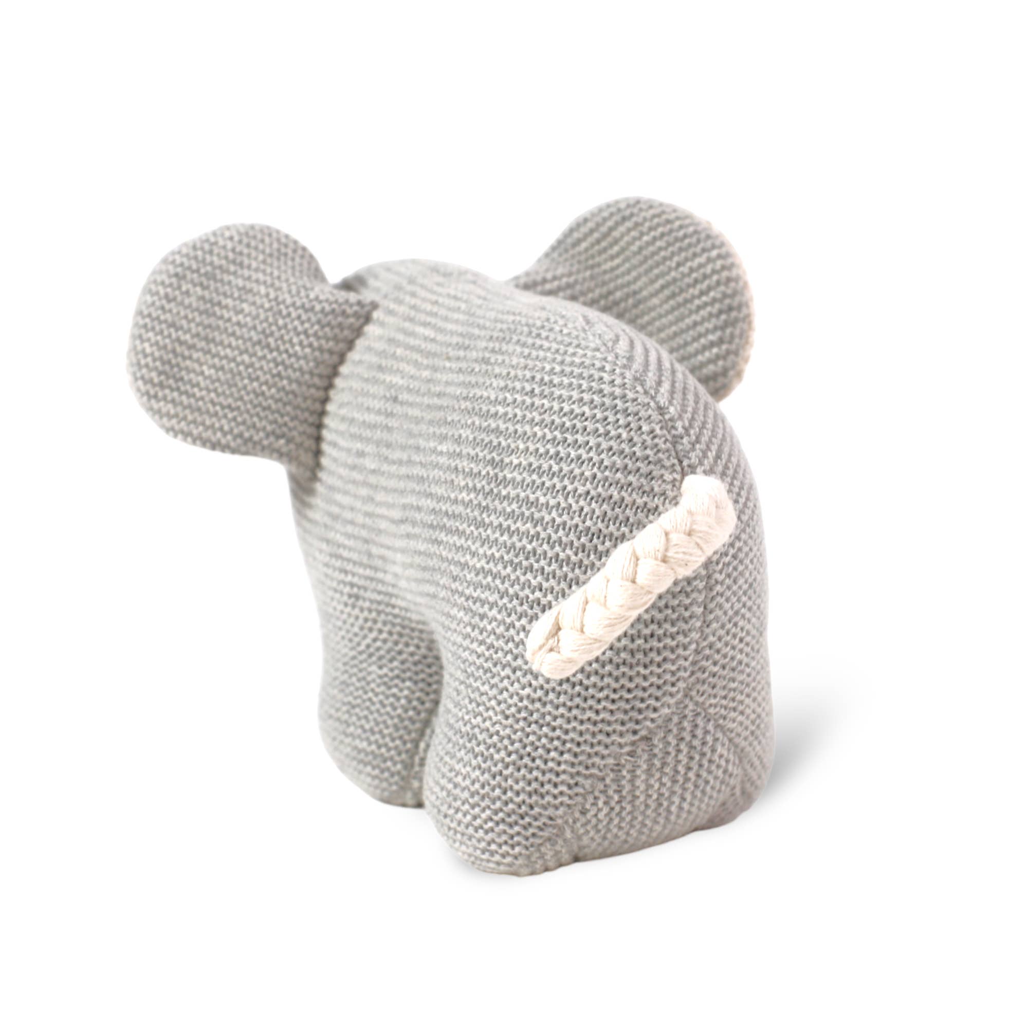 Image of Elephant Knit Animal Soft Baby Toy